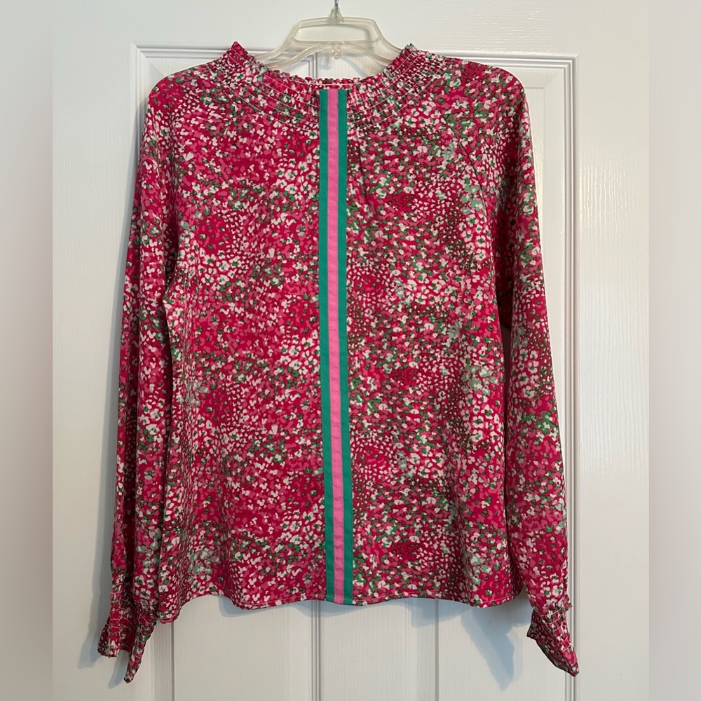 THML Pink and Green Floral Blouse